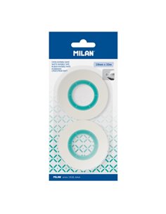 Milan Pack de 2 Cintas Adhesivas Invisibles - Mate - 19mm x 33m - Couleur Transparent