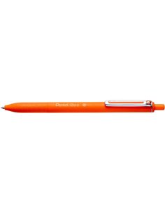 Pentel iZee Stylo à bille de Bola Retractil - Pointe 0.7mm - Trait 0.35mm - Clip de Metal - Couleur Orange
