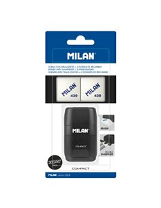 Milan Compact Shadow Afilaborra - 2 Gomas de Recambio - Cuchilla de Acier de Sécurité - Double Agujero Pour Normal et Maxi - Cou