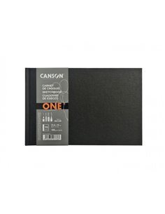 Canson Sketch One Cahier Apaisado Avec 98 Feuilles - 21.6x14cm - 100g - Grano Fino - Couleur Blanc