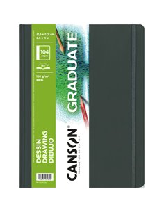 Canson Graduate Dibujo Cahier Avec 52 Feuilles - 21.6x27.9cm - 160g - Grano Fino - Couleur Blanc