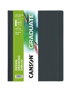 Canson Graduate Dibujo Cahier Avec 52 Feuilles - 27.9x35.6cm - 160g - Grano Fino - Couleur Blanc