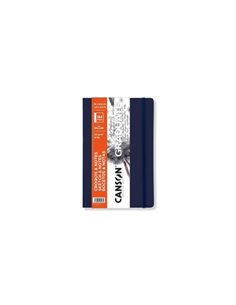 Canson Graduate Sketch Cahier Avec 92 Feuilles - 14x21.6cm - 90g - Grano Fino - Couverture souple - Couleur Bleu Foncé