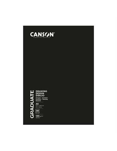 Canson Graduate Dibujo et Esbozo Cahier Grapado Avec 20 Feuilles A3 - 140g - Grano Fino - Couleur Blanc