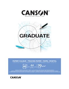 Canson Graduate Vegetal Bloc Encolado de 40 Feuilles A4 - 75g - Couleur Blanc