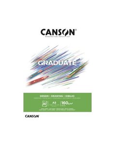 Canson Graduate Dibujo Bloc Encolado de 30 Feuilles A3 - 160g - Grano Fino - Couleur Blanc Natural