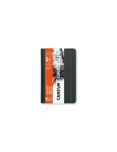 Canson Graduate Sketch Cahier Avec 60 Feuilles - 14x21.6cm - 120g - Grano Fino - Couverture rigide - Couleur Blanc