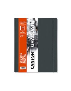 Canson Graduate Sketch Cahier Avec 60 Feuilles - 27.9x35.6cm - 120g - Grano Fino - Couverture rigide - Couleur Blanc
