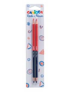 Carioca Blister 2 Lapices - Corps Lacado Hexagonal - Mina de Ø 3.5mm - Couleur Bleu/Rouge