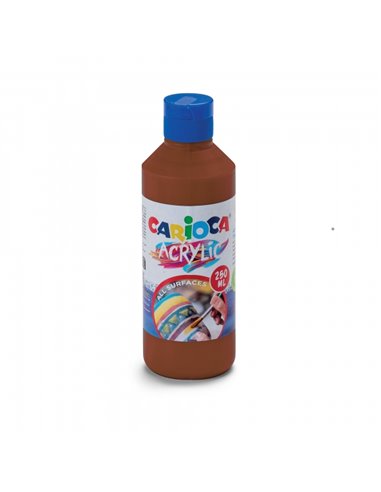Carioca Botella de 250ml de Tempera Acrilica - Couleurs Brillantes - Résistant à la Luz - Efecto Tridimensional - Adapté Pour To