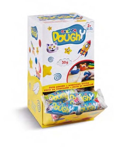 Carioca Doughy Présentoir Avec 48 Paquetes de Pasta de Modelar 50gr - Blanda et Flexible - Facile de Amasar et Moldear - Idéal P