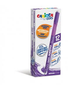 Carioca Oops Boligrafos Borrables - Encre Termo Sensible - Empuñadura Ergonomica Triangular - Pointe de Ø 0.7mm - Double Goma - 