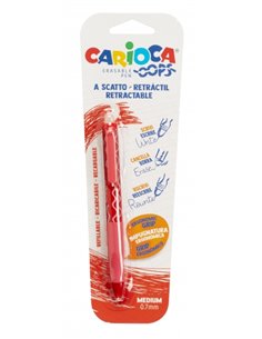 Carioca Oops Stylo à bille Retractil Borrable - Encre Termo Sensible - Empuñadura Ergonomica Triangular - Pointe de Ø 0.7mm - Re