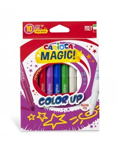 Carioca Couleur Up Pack de 10 Feutres Magicos - Encre Magica Cambia de Couleur - Pointe Maxi Bloqueada et Avec Couvercle Ventila