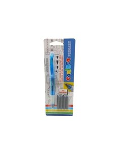 Carioca Primary Pack de 1 Stylo à bille Rechargeable + 4 Cartuchos - Pointe Roller de Acier Inoxydable - Dosificador de Flujo Co