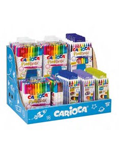 Carioca Fineliner Présentoir Avec 50 Packs Assortis de Feutres Fineliner - Pointe Blanca de Acetal 0.5mm - Couleurs assorties