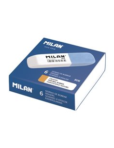 Milan 806 Gomas Biseladas - Double Dureza - Abrasivo Pour Encre - Flexible Pour Crayon - Couleur Bleu