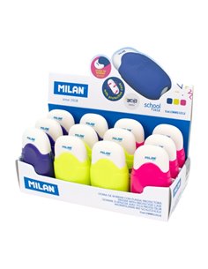 Milan School Présentoir Avec 12 Gomas Avec Housse Protectora - Miga de Pan - Caucho Sintetico - Couleurs assorties