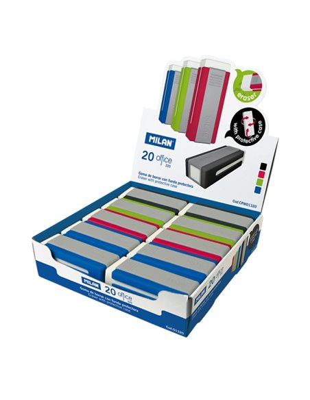 Milan Nata 320 Présentoir Avec 20 Gomas de Borrar - Couleurs assorties