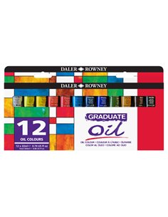 Daler Rowney Graduate Pack de 12 Pinturas al Oleo - Tubos de Aluminium - 22ml - Couleurs assorties