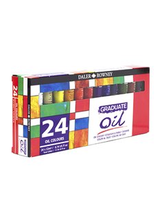 Daler Rowney Graduate Pack de 24 Pinturas al Oleo - Tubos de Aluminium - 22ml - Couleurs assorties