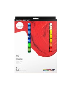 Daler Rowney Simply Pack de 24 Pinturas al Oleo - Tubos de Aluminium - 12ml - Couleurs assorties