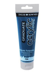 Daler Rowney Graduate Pintura Acrilica - Tubo de Plastico - 120ml - Couleur Turquoise Ftalo