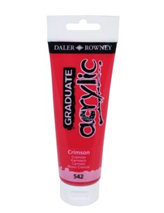 Daler Rowney Graduate Pintura Acrilica - Tubo de Plastico - 120ml - Couleur Carmesi
