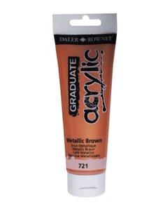 Daler Rowney Graduate Pintura Acrilica - Tubo de Plastico - 120ml - Couleur Marron Metalico