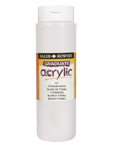 Daler Rowney Graduate Pintura Acrilica - Botella de Plastico - 500ml - Couleur Blanc Titanio