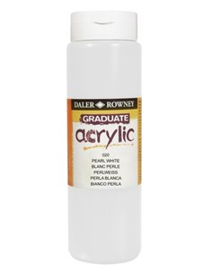 Daler Rowney Graduate Pintura Acrilica - Botella de Plastico - 500ml - Couleur Blanc Perla