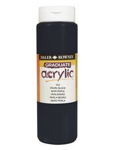 Daler Rowney Graduate Pintura Acrilica - Botella de Plastico - 500ml - Couleur Noir Perla