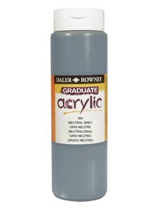 Daler Rowney Graduate Pintura Acrilica - Botella de Plastico - 500ml - Couleur Gris Neutro