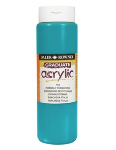 Daler Rowney Graduate Pintura Acrilica - Botella de Plastico - 500ml - Couleur Turquoise Ftalo