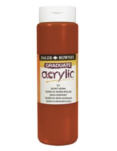 Daler Rowney Graduate Pintura Acrilica - Botella de Plastico - 500ml - Couleur Siena Quemada