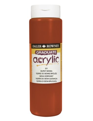 Daler Rowney Graduate Pintura Acrilica - Botella de Plastico - 500ml - Couleur Siena Quemada
