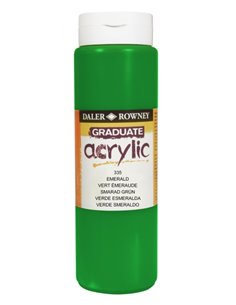 Daler Rowney Graduate Pintura Acrilica - Botella de Plastico - 500ml - Couleur Vert Esmeralda