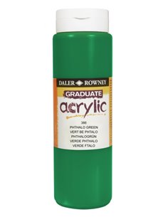 Daler Rowney Graduate Pintura Acrilica - Botella de Plastico - 500ml - Couleur Vert Ftalo