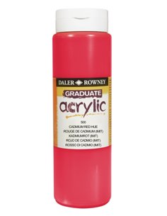Daler Rowney Graduate Pintura Acrilica - Botella de Plastico - 500ml - Couleur Rouge de Cadmio