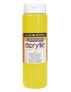 Daler Rowney Graduate Pintura Acrilica - Botella de Plastico - 500ml - Couleur Jaune Primario