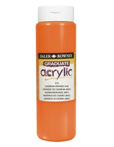 Daler Rowney Graduate Pintura Acrilica - Botella de Plastico - 500ml - Couleur Orange de Cadmio