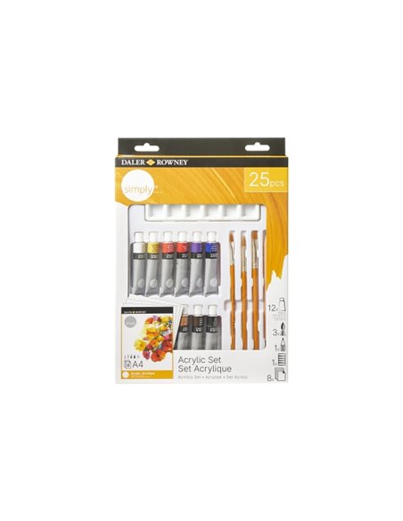 Daler Rowney Simply Pack de 25 Piezas - Pintura Acrilica - Couleurs assorties