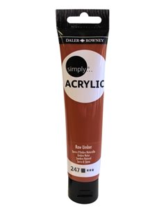 Daler Rowney Simply Pintura Acrilica - Tubo de Plastico - 75ml - Couleur Sombra Natural
