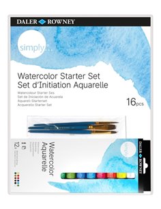 Daler Rowney Simply Pack de 16 Piezas - Acuarelas - Set de Iniciacion - Couleurs assorties