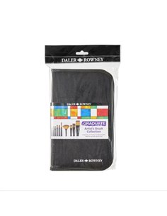 Daler Rowney Graduate Pack de 10 Pinceles Multitecnica - Pelo Sintetico - Mango Corto - Étui Avec Fermeture éclair
