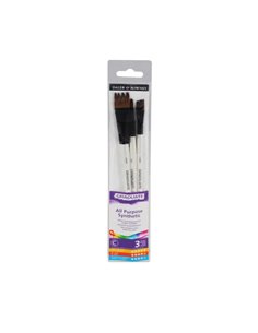 Daler Rowney Graduate Pack de 3 Pinceles Multitecnica - Pelo Sintetico - Mango Corto