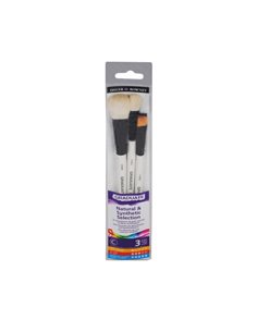 Daler Rowney Graduate Pack de 3 Pinceles Pour Acuarelas - Pelo Sintetico et de Cabra - Mango Corto