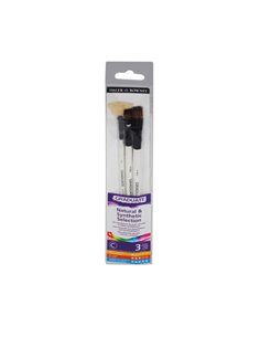 Daler Rowney Graduate Pack de 3 Pinceles Multitecnica - Pelo de Cerda et Pelo Sintetico - Mango Corto