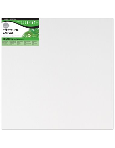 Daler Rowney Simply Bastidor Entelado - 60x60cm - Imprimacion Triple - Grano Medio - 100% Coton Sans Acido - 250g - Couleur Blan