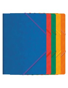 Dohe Chemise de Gomas Avec Tres Solapas - Taille Folio - Fabricada en Cartulina de Primera Qualité - Plastificada - Fermeture de